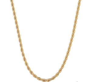 Corrente cordão baiano lisa banhada a ouro 18k - Imagem 2