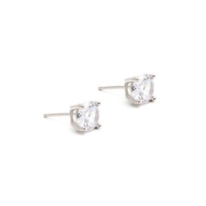 Brinco ponto de luz zircônia branca  Prata 925. - Imagem 2