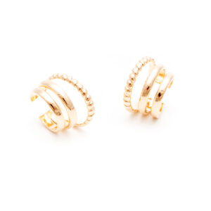 Piercing fake  triplo liso banho ouro 18k. - Imagem 3