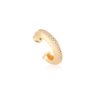 Piercing fake largo com 1 fileira de zircônias brancas em banho ouro 18k. - Imagem 2