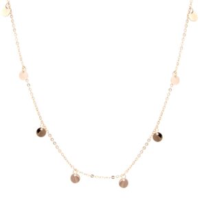 Colar chapinhas liso longo em banho ouro 18k. - Imagem 3