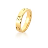Anel liso inspiração em banho ouro 18k.