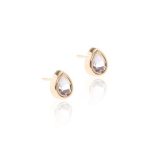 Brinco gota cristal tanzanita banho ouro 18k . - Imagem 3