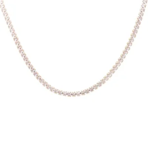 Colar riviera zircônias quadradas em  banho ouro 18k. - Imagem 2