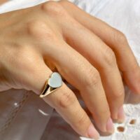 Anel dedinho coração  em banho ouro 18k.