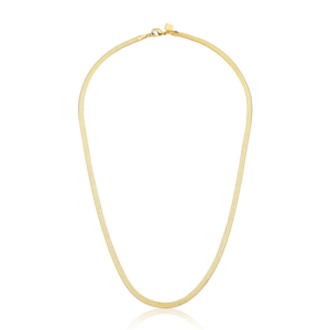Colar malha fina laminada em banho ouro 18k. - Imagem 2