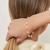 Pulseira pérola barroca em banho ouro 18k.