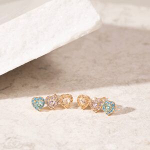 Brinco earcuff 3 corações cristal cravejado  banho ouro 18k. - Imagem 2