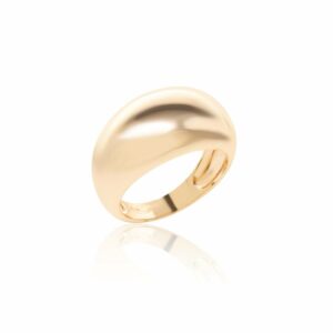 Anel Liso Abaulado em Banho de Ouro 18k. - Imagem 3