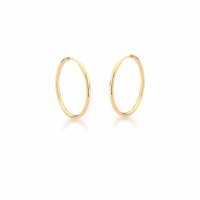 Argola lisa fina  em banho ouro 18k.