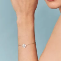 Pulseira com pingente trevo em Prata 925.