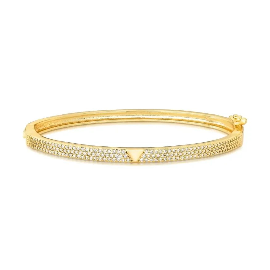 Bracelete cravejado inspiração banho ouro 18k. - Imagem 2